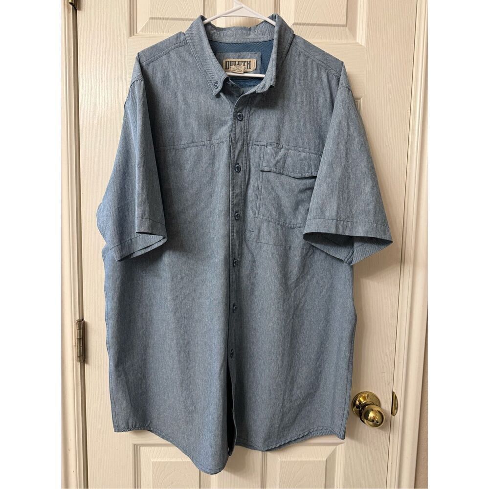 Duluth Trading Co Men's Breezeshooter Camp Collar Untucked Shirt Size XL Tall